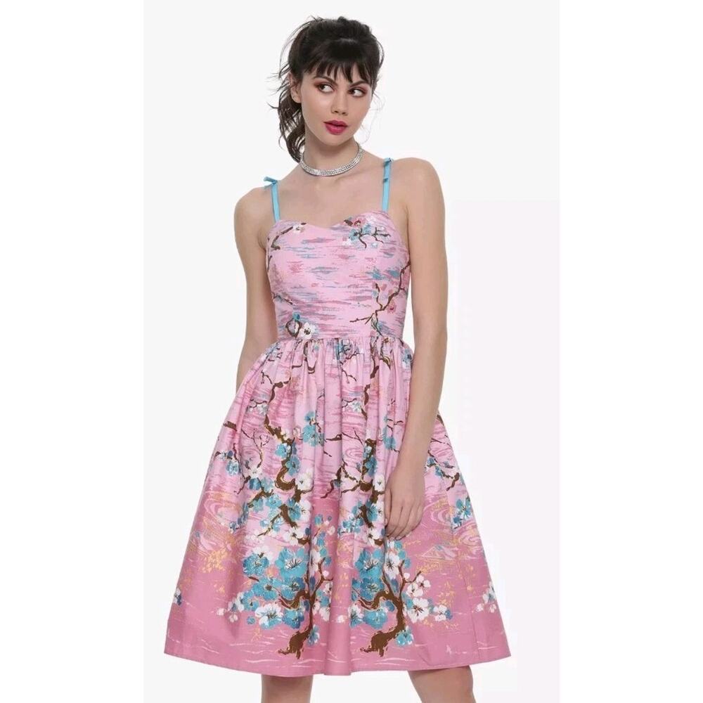 Hell Bunny Jenna Retro Sundress Size XS Cherry Blossom